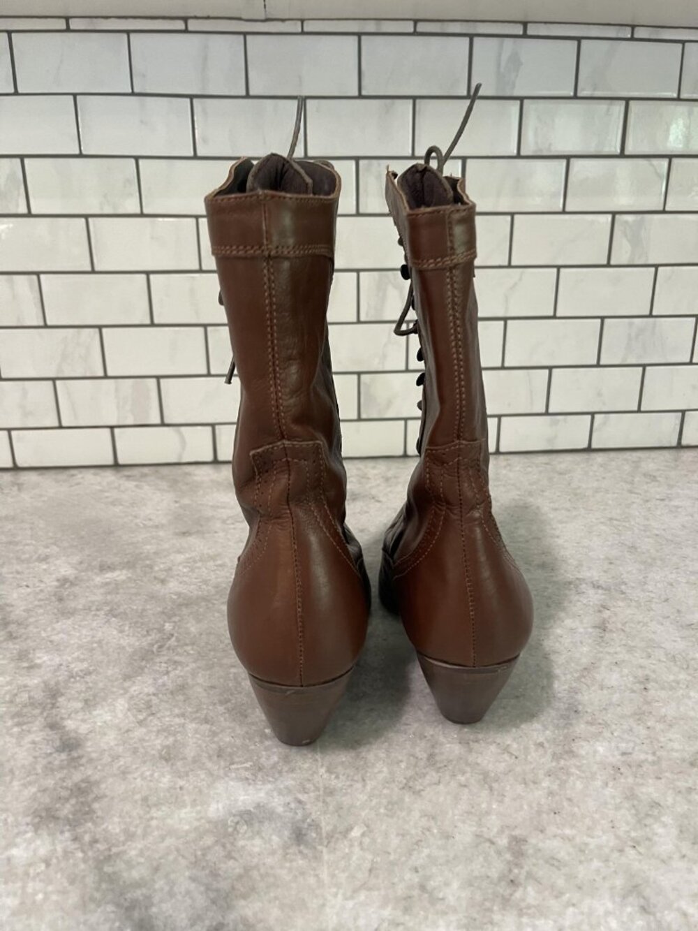 Rawhide Abilene Boots Size 7.5 Victorian Lace Up Brown Leather Cosplay Packer - Picture 4 of 16